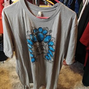 Bella Canvas Gray Tee with Blue Accents
